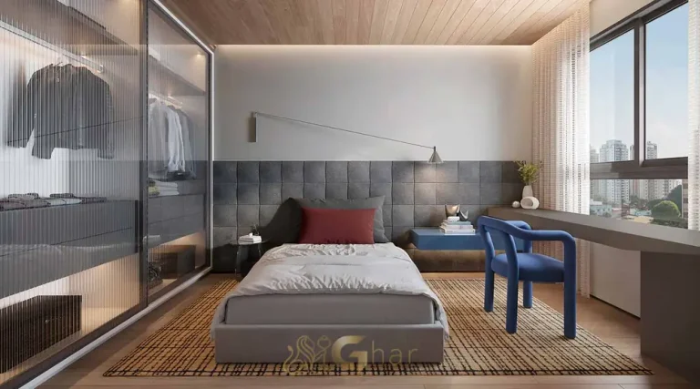 Suíte do apartamento decorado de 160 m² em apartamentos no bairro de Moema, São Paulo