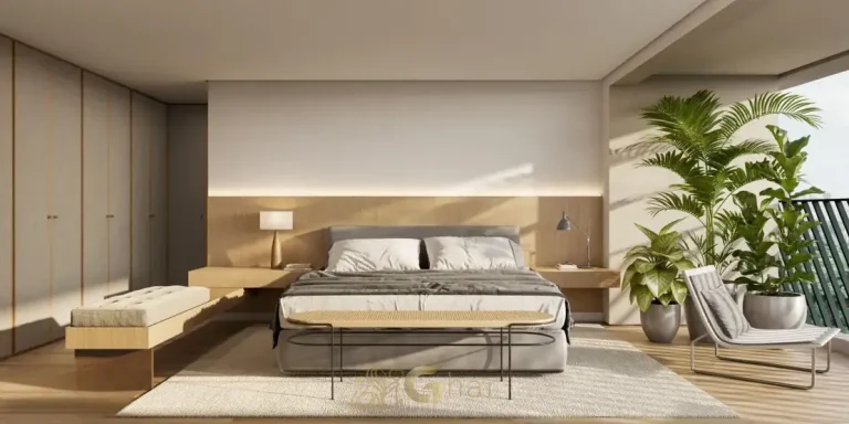 Suíte master do apartamento decorado em apartamentos no bairro do Brooklin, São Paulo