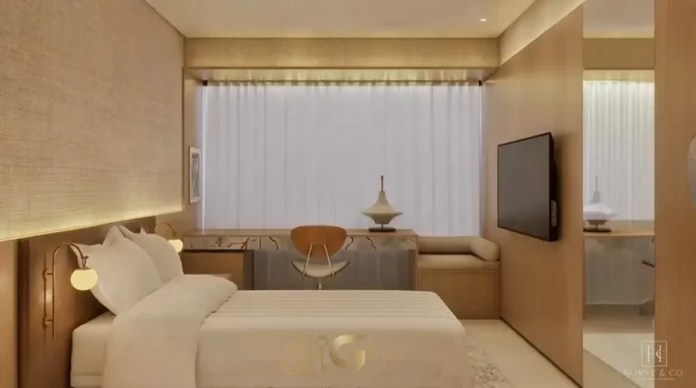 Suíte de solteiro do apartamento decorado em apartamentos no bairro de Moema, São Paulo