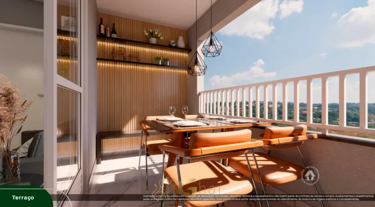 Terraço do apartamento decorado em apartamentos no bairro do Alto do Ipiranga, São Paulo