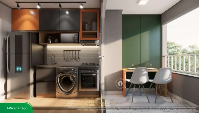 Terraço do apartamento decorado em apartamentos no bairro do Sacomã, São Paulo