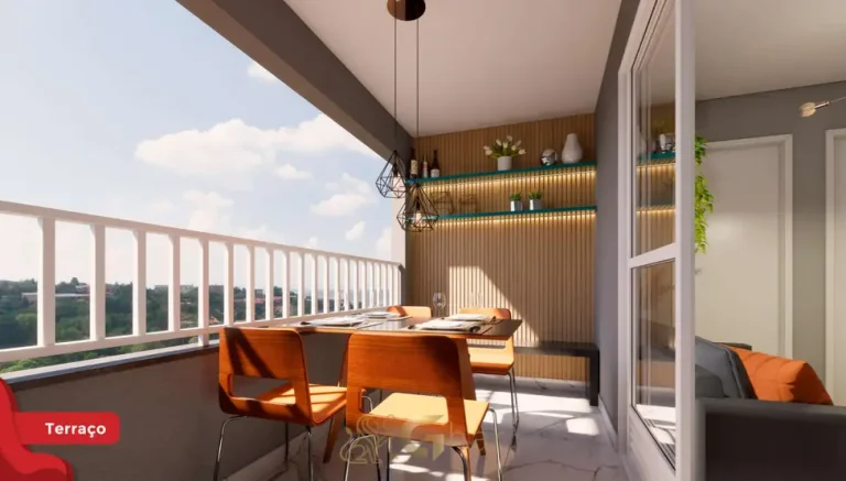Terraço do apartamento decorado em apartamentos no bairro da Penha, São Paulo
