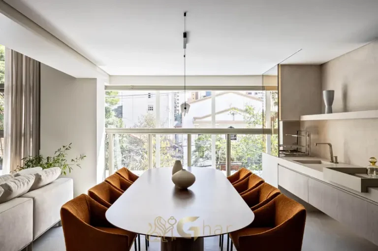 Terraço gourmet do apartamento decorado em apartamentos no bairro de Moema, São Paulo