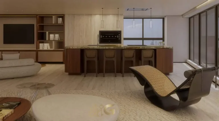 Terraço gourmet do apartamento decorado em apartamentos no bairro de Moema, São Paulo