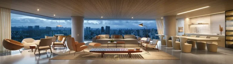 Terraço com living integrado do apartamento decorado do condomínio Isa Brooklin no bairro do Brooklin, São Paulo