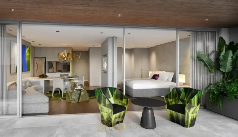 Varanda do apartamento decorado em condomínio residencial no bairro da Vila Olímpia, na Zona Sul de São Paulo