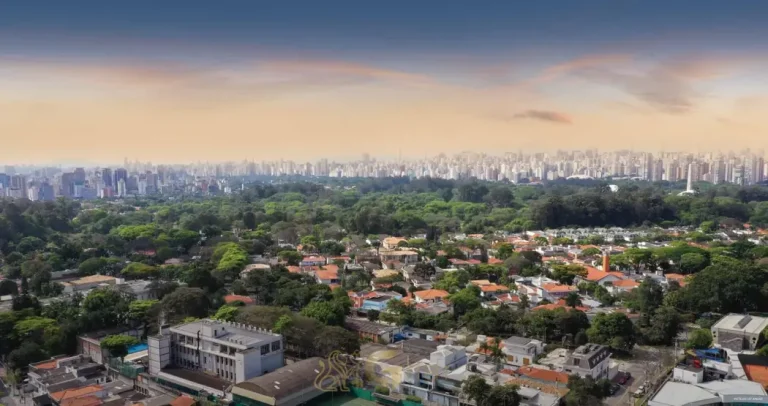 Vista aérea do bairro do condomínio Park Avenue no bairro de Moema, São Paulo