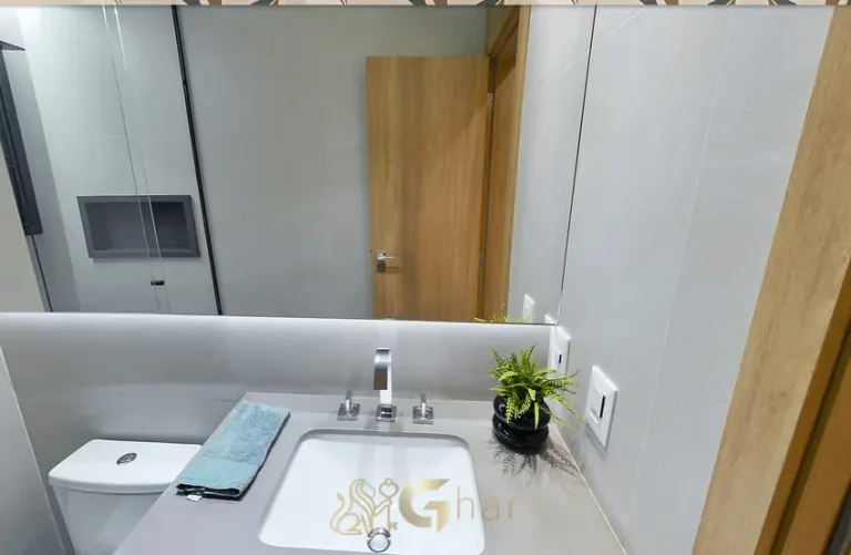 Banheiro de suíte do apartamento decorado em apartamentos no Brooklin São Paulo