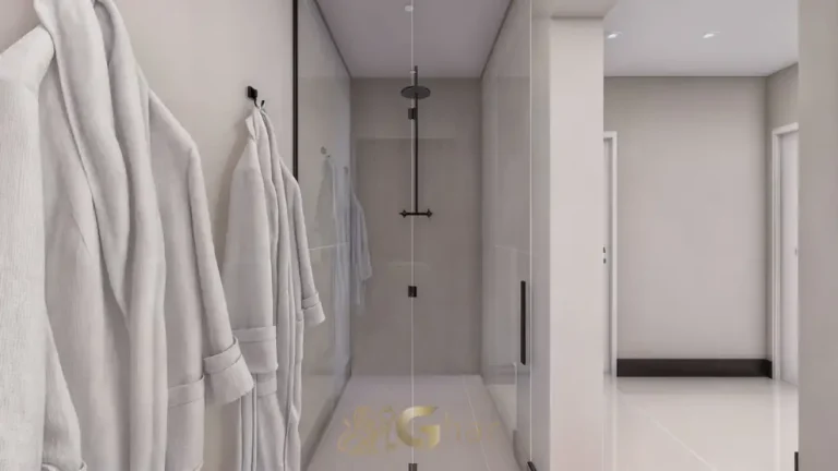 Banheiro da suíte em condomínio residencial no Brooklin, na Zona Sul de São Paulo