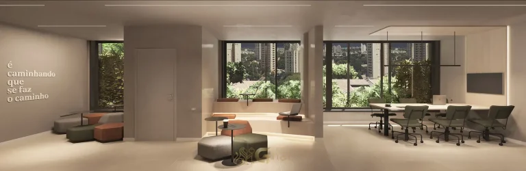 Coworking com ambiente para estudo e trabalho em apartamentos na Vila Olímpia, São Paulo
