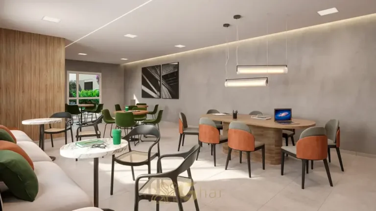 Coworking para trabalho remoto do condomínio Brooklin Sky Home Tower no bairro do Brooklin, São Paulo