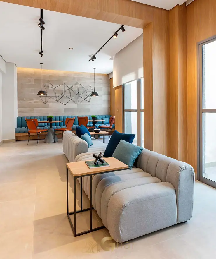 Coworking do condomínio Nex One João Cachoeira no bairro Itaim Bibi em São Paulo