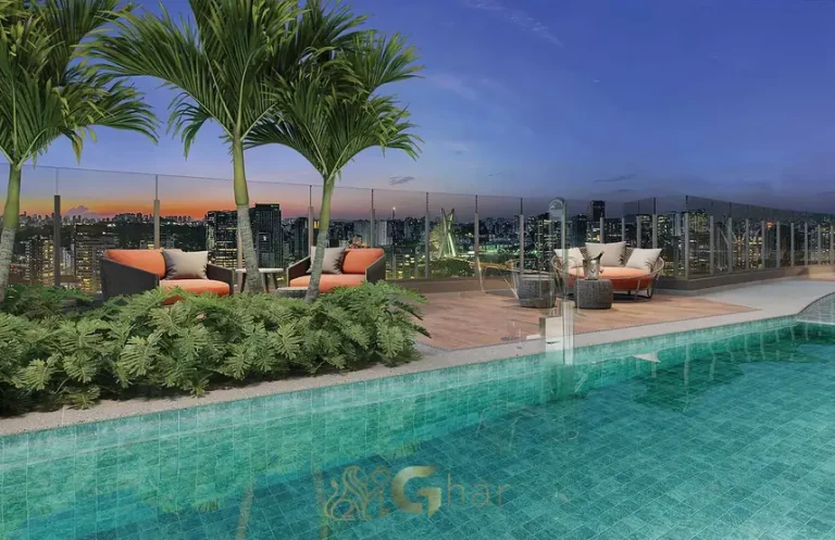 Deck lounge no rooftop em apartamentos no bairro do Brooklin, São Paulo