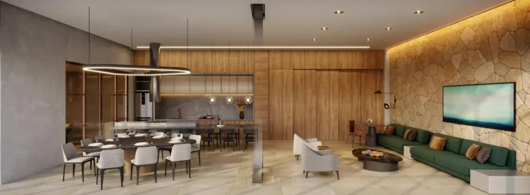 Espaço gourmet para convivência em apartamentos no Brooklin São Paulo