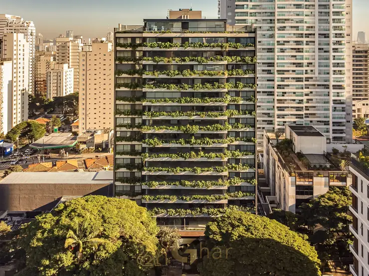 Fachada da torre única do condomínio Atypik no bairro Brooklin em São Paulo
