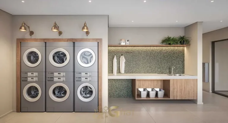Lavanderia de apoio em apartamentos no bairro do Brooklin, São Paulo