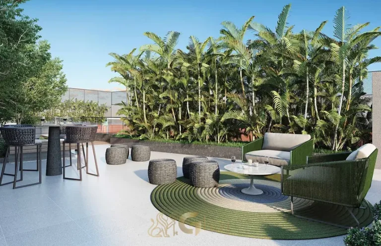 Lounge de festas com área de convivência em condomínio residencial no bairro do Brooklin, na Zona Sul de São Paulo