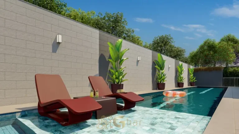 Piscina com deck molhado em apartamentos no Brooklin, São Paulo