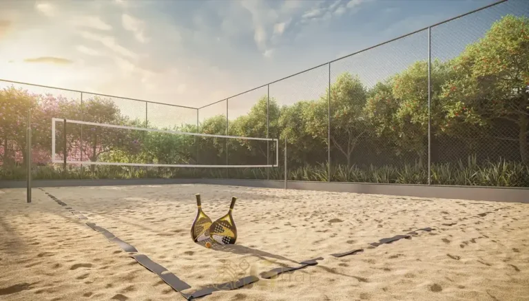 Quadra de beach tennis do condomínio em condomínio residencial no Brooklin, Zona Sul de São Paulo