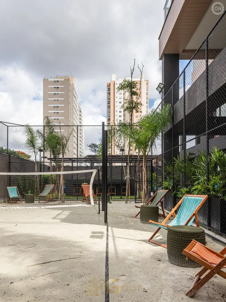 Quadra de beach tennis do condomínio ON Alvorada 183 no bairro Vila Olímpia em São Paulo
