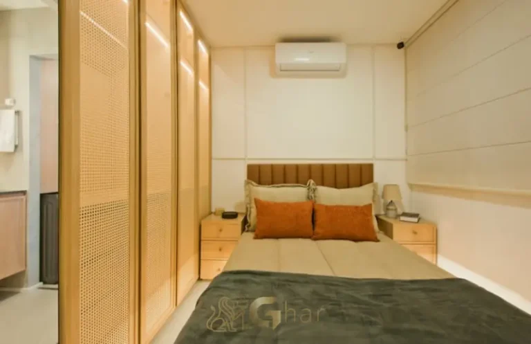 Quarto do apartamento decorado com marcenaria integrada em apartamentos na Vila Olímpia, São Paulo