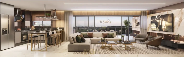 Sala do apartamento decorado em apartamentos no Brooklin São Paulo