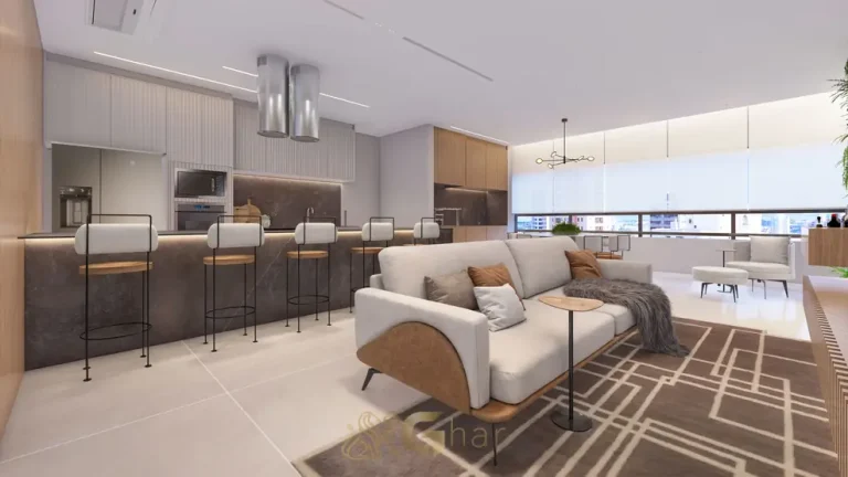 Sala do apartamento decorado em apartamentos no Brooklin, São Paulo