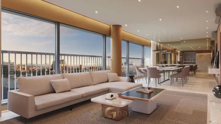 Living integrado à varanda do apartamento decorado em condomínio residencial no bairro do Brooklin, na Zona Sul de São Paulo
