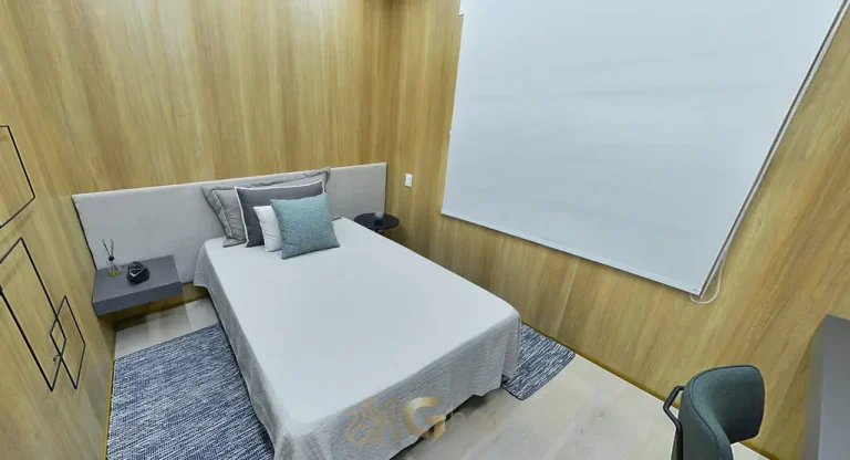 Suíte infantil masculina do apartamento decorado em condomínio residencial no Brooklin Zona Sul de São Paulo
