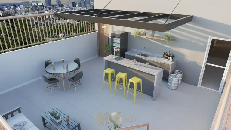 Bar de apoio à piscina em apartamentos na Vila Mariana, São Paulo