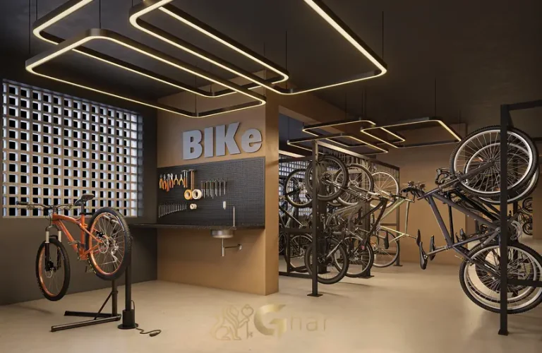 Bicicletário do condomínio em apartamentos no Brooklin São Paulo