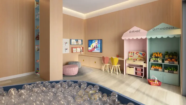 Brinquedoteca para atividades infantis em condomínio residencial no bairro do Campo Belo, na Zona Sul de São Paulo