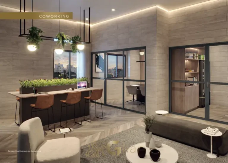 Coworking com ambiente para trabalho e estudo do condomínio Unik Studios no bairro da Nova Klabin, São Paulo