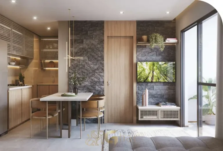 Cozinha e sala do decorado em apartamentos no Campo Belo São Paulo