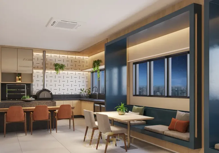 Espaço gourmet para receber convidados em condomínio residencial na Vila Clementino, Zona Sul de São Paulo