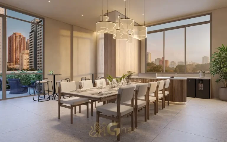 Espaço gourmet para encontros em condomínio residencial no Brooklin na Zona Sul de São Paulo