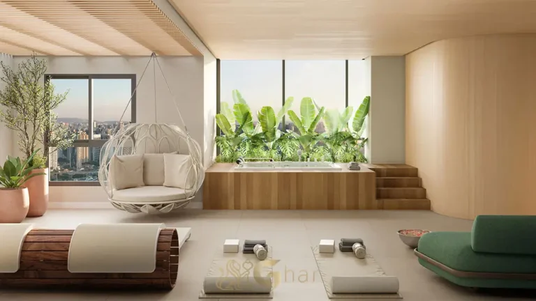 Espaço wellness com ambiente de spa em apartamentos no bairro do Campo Belo, São Paulo