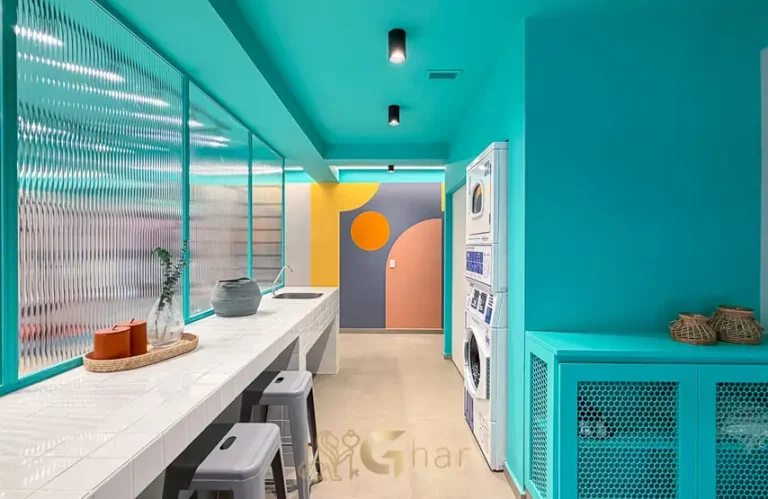 Espaço de lavanderia de uso coletivo em apartamentos no bairro do Ibirapuera, São Paulo