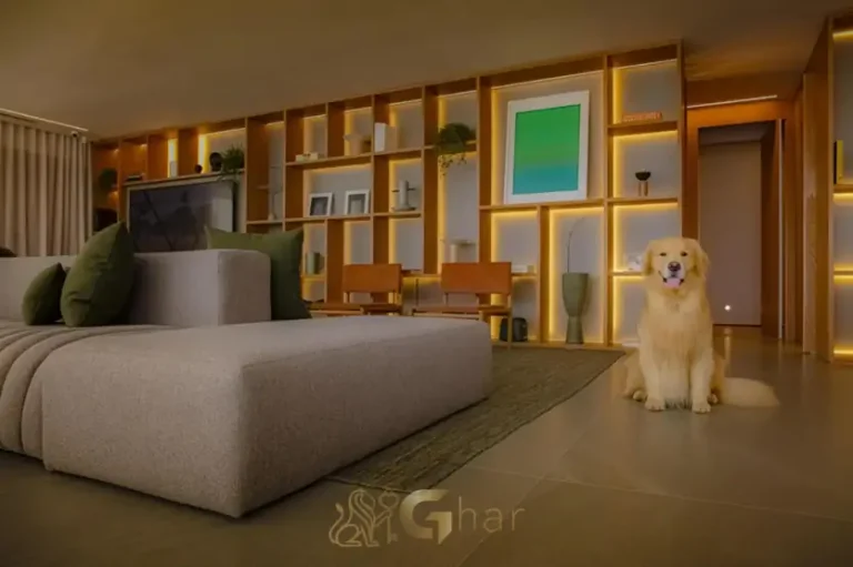 Living do apartamento decorado do condomínio Balkon Campo Belo no bairro Campo Belo em São Paulo