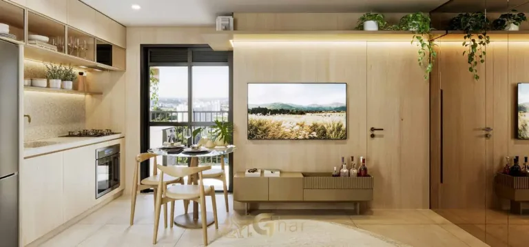 Living integrado de apartamento decorado em apartamentos no bairro da Vila Mariana, São Paulo