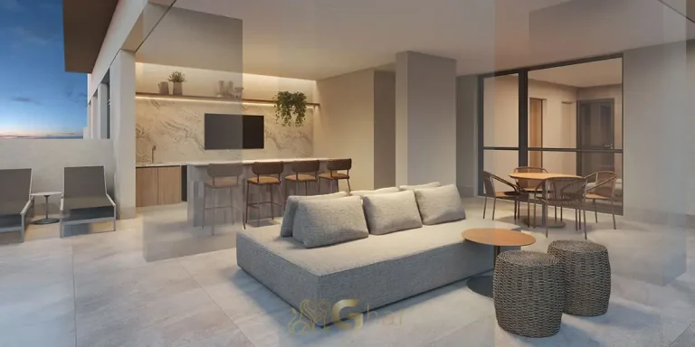 Lounge de convivência para descanso em condomínio residencial na Vila Mariana Zona Sul de São Paulo