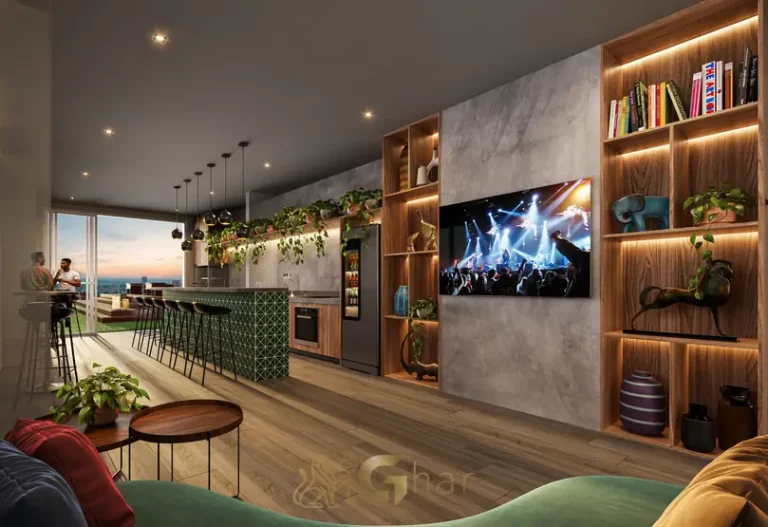 Lounge bar para encontros de moradores em apartamentos no bairro da Vila Clementino, São Paulo