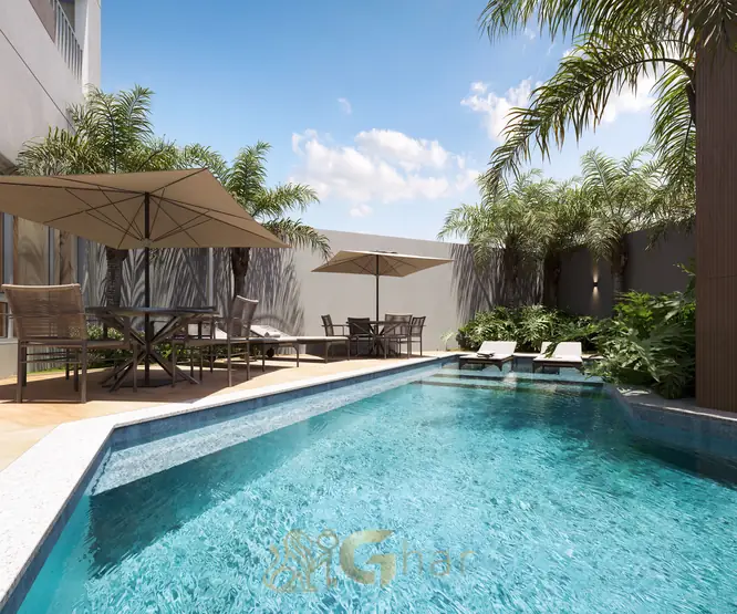 Piscina de lazer para adultos em apartamentos no bairro da Vila Clementino, São Paulo