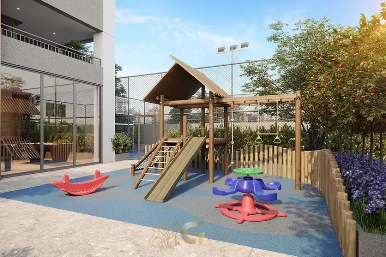 Playground para atividades infantis do condomínio Praça Kant Chácara Klabin no bairro da Chácara Klabin em São Paulo