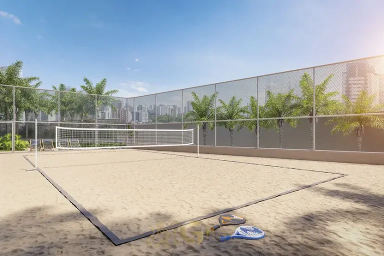 Quadra de areia para beach tennis em condomínio residencial no Brooklin na Zona Sul de São Paulo