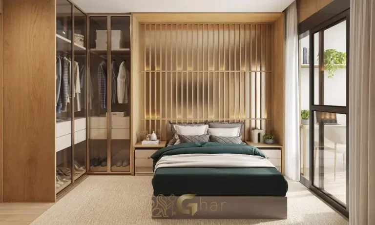Quarto de apartamento decorado com mobiliário do condomínio HI Vila Clementino no bairro da Vila Clementino, São Paulo