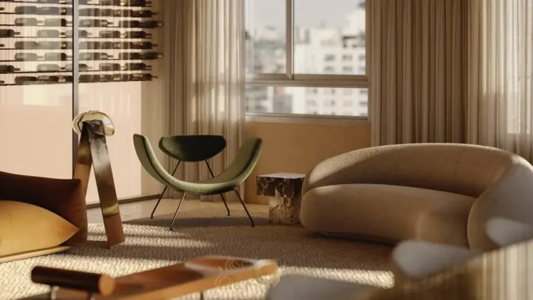 Área social do apartamento decorado em apartamentos no Campo Belo São Paulo