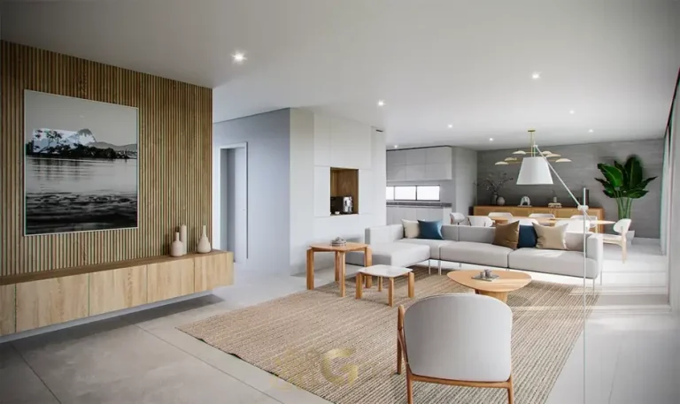 Sala de estar da residência decorada em apartamentos no Campo Belo, São Paulo