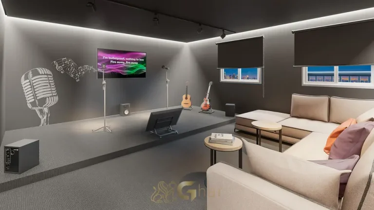 Sala de estúdio dedicada à música do condomínio Influencer Vila Mariana no bairro da Vila Mariana em São Paulo