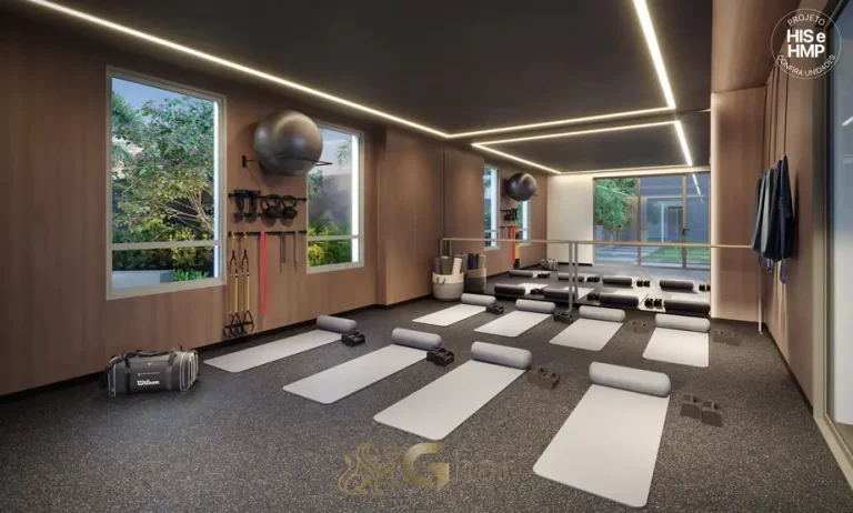 Sala de ginástica para exercícios em apartamentos no bairro da Vila Mariana, São Paulo